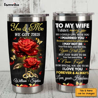 Personalized To My Wife Love Rose Steel Tumbler JL133 32O47 thumb 1