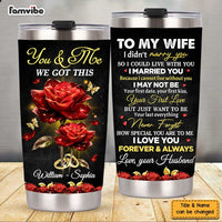 Personalized To My Wife Love Rose Steel Tumbler JL133 32O47 thumb 1