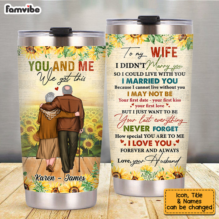 Personalized To My Wife Sunflower Steel Tumbler JL83 30O53 1
