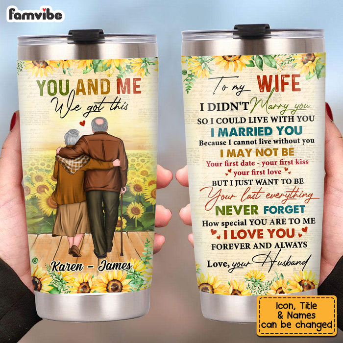 Personalized To My Wife Sunflower Steel Tumbler JL83 30O53 1
