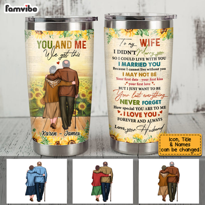 Personalized To My Wife Sunflower Steel Tumbler JL83 30O53 1