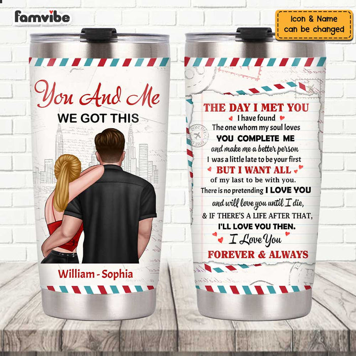 Personalized Couple The Day We Met Steel Tumbler JL121 30O47 1