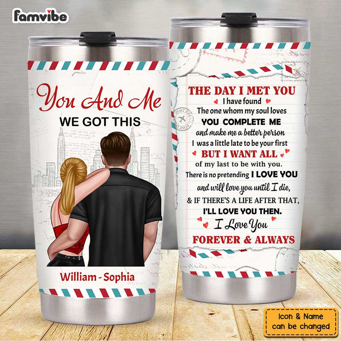 Personalized Couple The Day We Met Steel Tumbler JL121 30O47 1