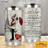 Personalized To My Wife Paris Tower Red Umbrella Couple Steel Tumbler JL82 32O34 thumb 1