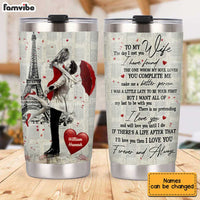 Personalized To My Wife Paris Tower Red Umbrella Couple Steel Tumbler JL82 32O34 thumb 1