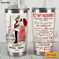 Personalized To My Husband Paris Tower Red Umbrella Steel Tumbler JL83 32O28 thumb 1