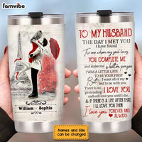 Personalized To My Husband Paris Tower Red Umbrella Steel Tumbler JL83 32O28 thumb 1