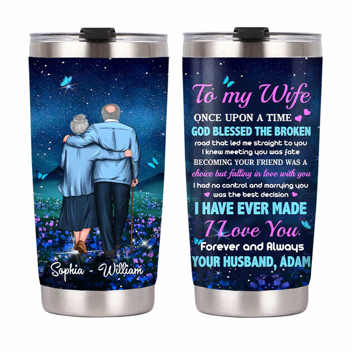 Personalized To My Wife Night Hill Steel Tumbler JL114 30O47 1