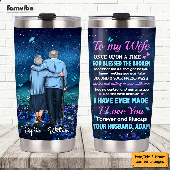 Personalized To My Wife Night Hill Steel Tumbler JL114 30O47 1