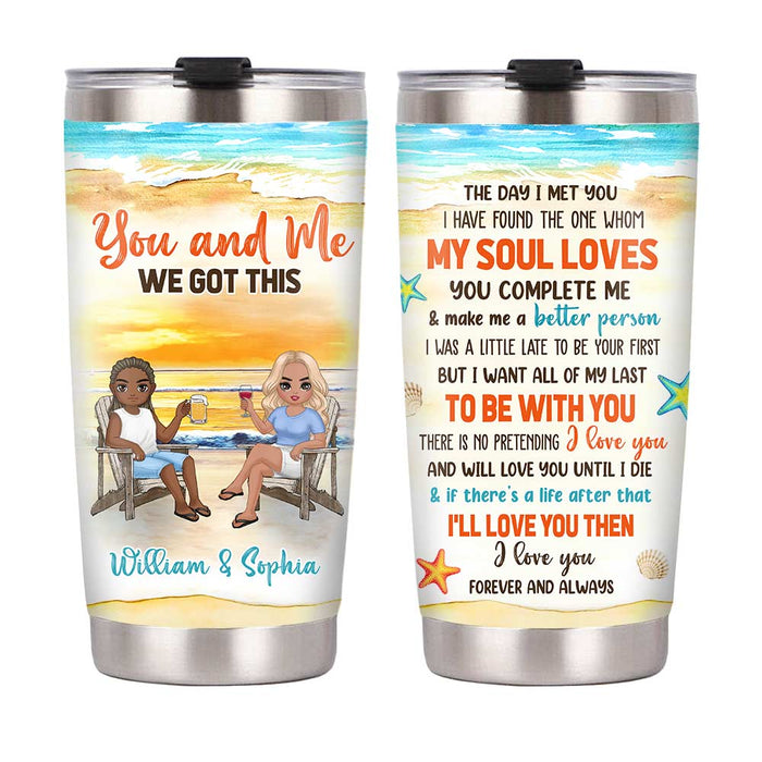 Personalized Couple Beach The Day We Met Steel Tumbler JL116 30O31 1