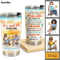 Personalized Couple Beach The Day We Met Steel Tumbler JL116 30O31 thumb 1