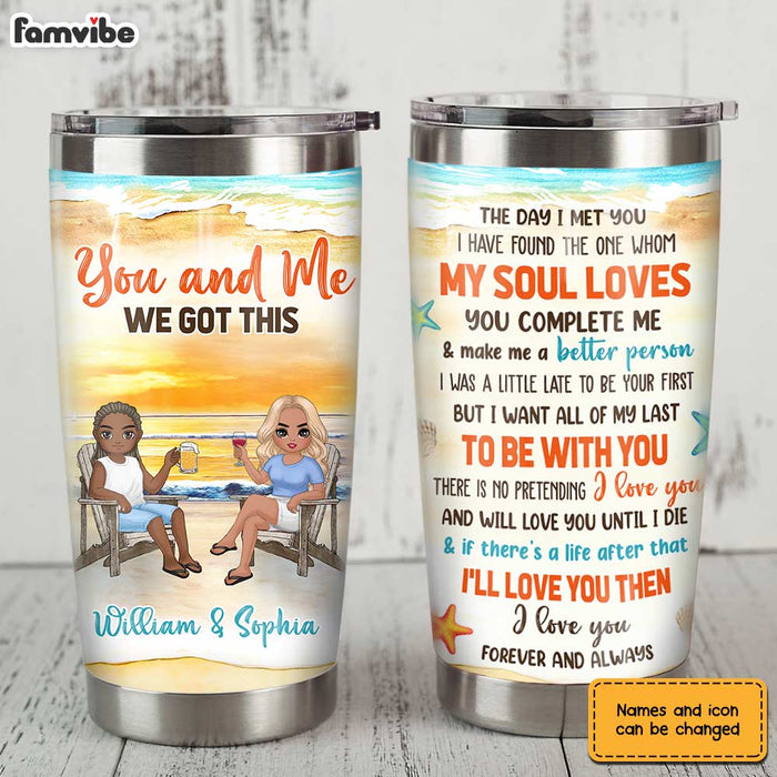 Personalized Couple Beach The Day We Met Steel Tumbler JL116 30O31 1