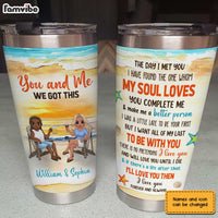 Personalized Couple Beach The Day We Met Steel Tumbler JL116 30O31 thumb 1