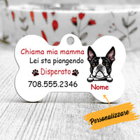 Personalized Dog Lost  Italian Cane Cagna Bone Pet Tag AP1313 81O34 thumb 1