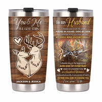 Personalized Husband Deer Steel Tumbler JL135 30O31 thumb 1