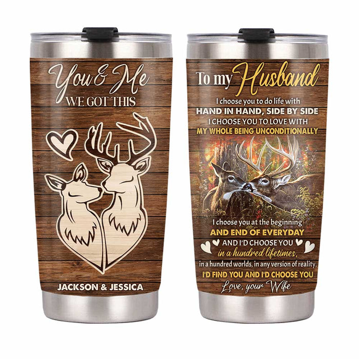 Personalized Husband Deer Steel Tumbler JL135 30O31 1