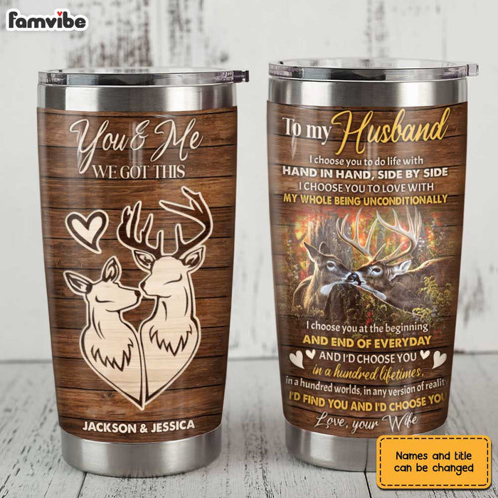 Personalized Husband Deer Steel Tumbler JL135 30O31 1
