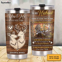 Personalized Husband Deer Steel Tumbler JL135 30O31 thumb 1