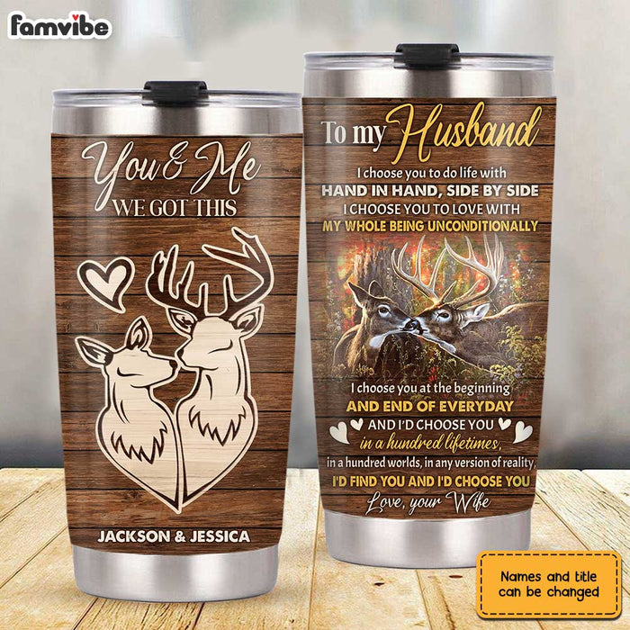 Personalized Husband Deer Steel Tumbler JL135 30O31 1
