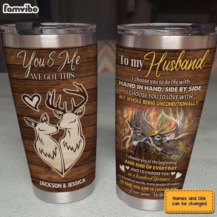 Personalized Husband Deer Steel Tumbler JL135 30O31 1