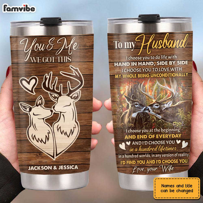 Personalized Husband Deer Steel Tumbler JL135 30O31 1