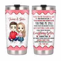Personalized Couple Thank You For Steel Tumbler JL136 30O31 thumb 1