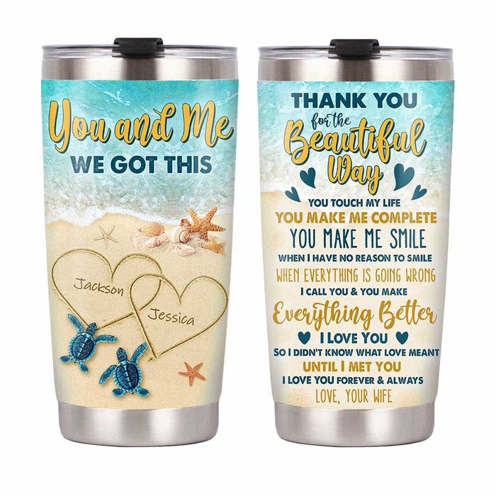 Personalized Couple Sea Turtle Steel Tumbler JL137 30O31 1