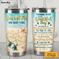 Personalized Couple Sea Turtle Steel Tumbler JL137 30O31 thumb 1
