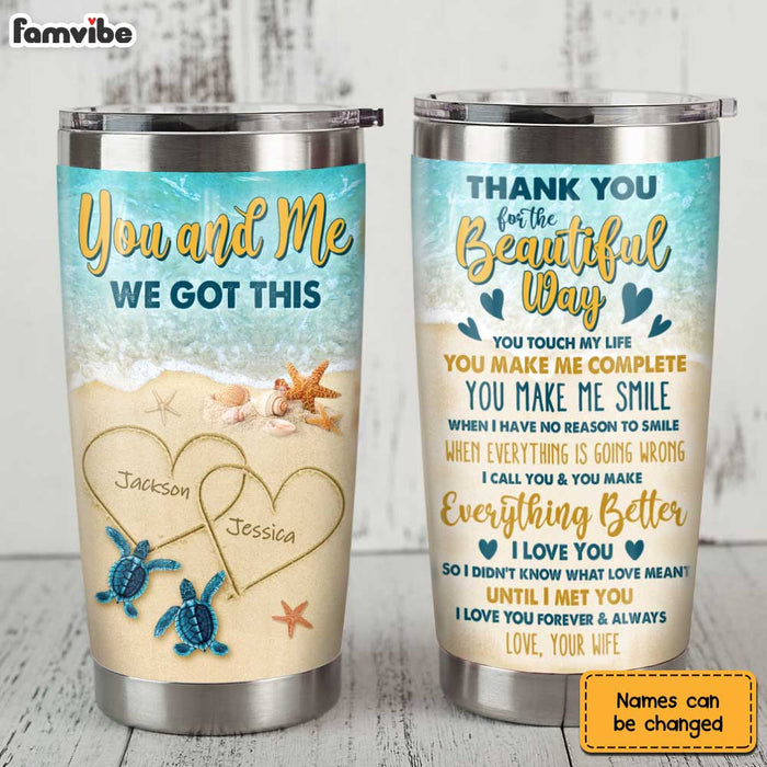 Personalized Couple Sea Turtle Steel Tumbler JL137 30O31 1