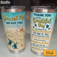Personalized Couple Sea Turtle Steel Tumbler JL137 30O31 thumb 1