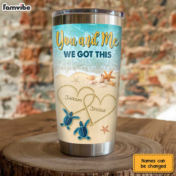 Personalized Couple Sea Turtle Steel Tumbler JL137 30O31 1