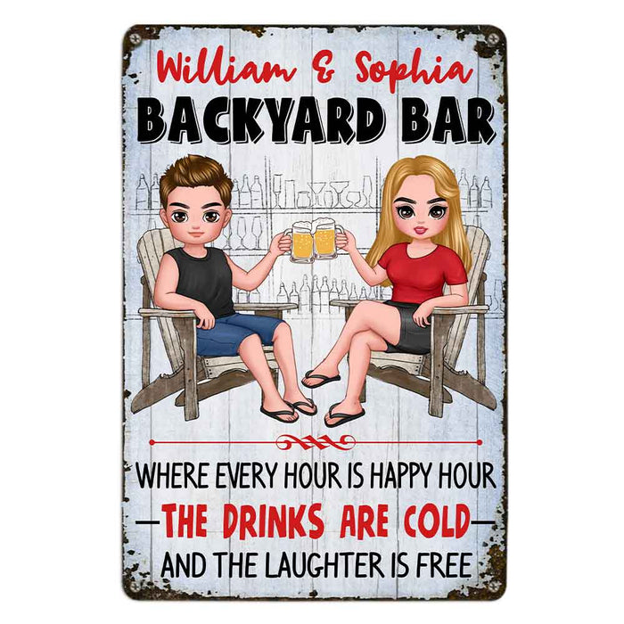 Personalized Family Backyard Bar Outdoor Metal Sign JL142 85O47 1