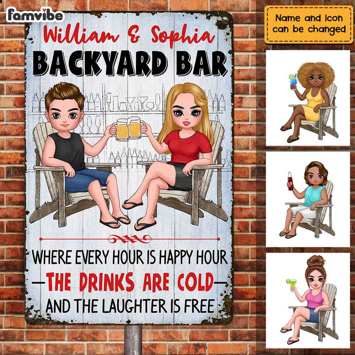 Personalized Family Backyard Bar Outdoor Metal Sign JL142 85O47 1