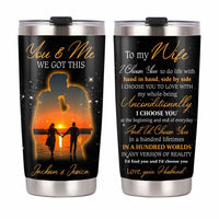Personalized To My Wife Sunset Silhouette Steel Tumbler JL138 30O31 thumb 1