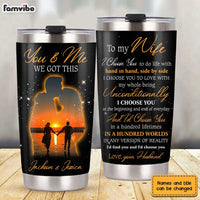 Personalized To My Wife Sunset Silhouette Steel Tumbler JL138 30O31 thumb 1