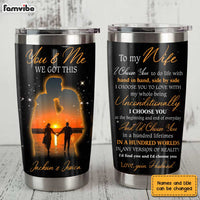 Personalized To My Wife Sunset Silhouette Steel Tumbler JL138 30O31 thumb 1