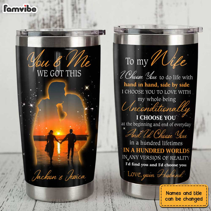 Personalized To My Wife Sunset Silhouette Steel Tumbler JL138 30O31 1