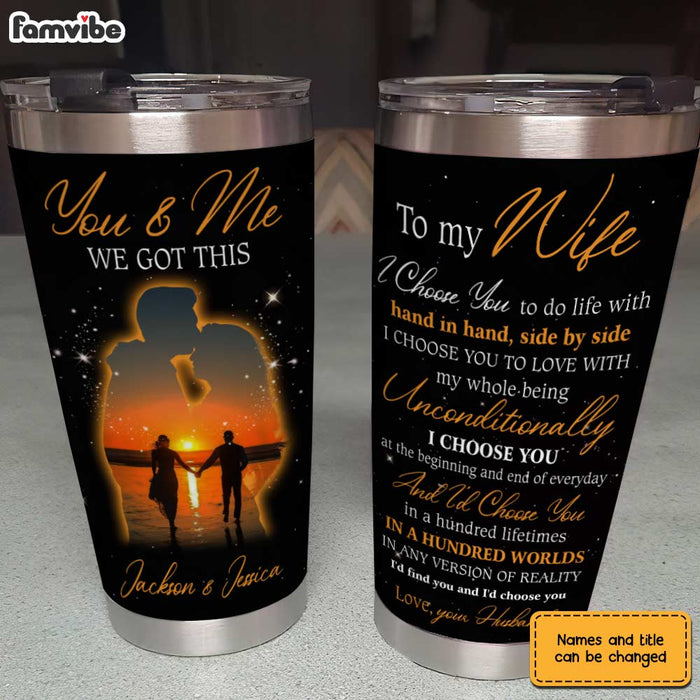 Personalized To My Wife Sunset Silhouette Steel Tumbler JL138 30O31 1