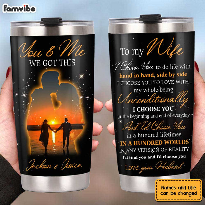 Personalized To My Wife Sunset Silhouette Steel Tumbler JL138 30O31 1