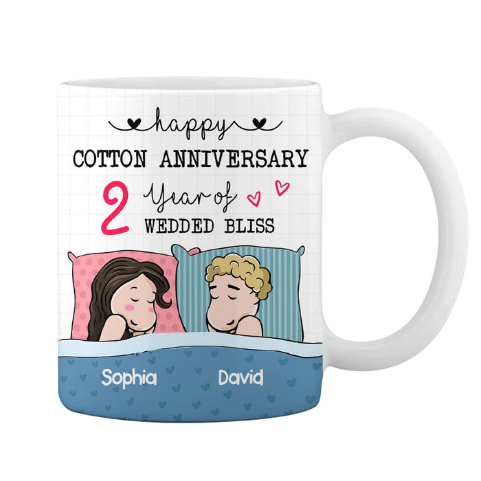 Personalized Cotton Anniversary Sleep Couple Mug JL161 32O28 1