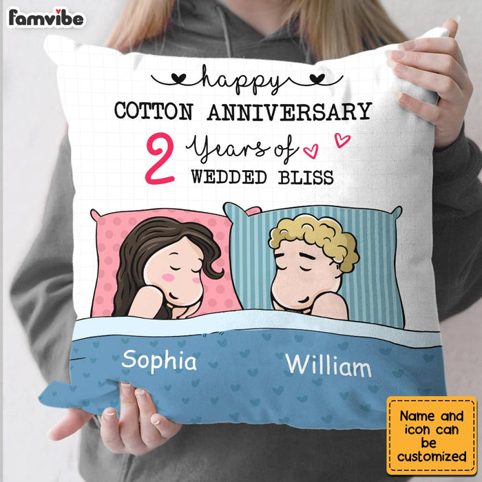 Personalized Cotton Anniversary Sleep Couple Pillow JL184 32O28 1