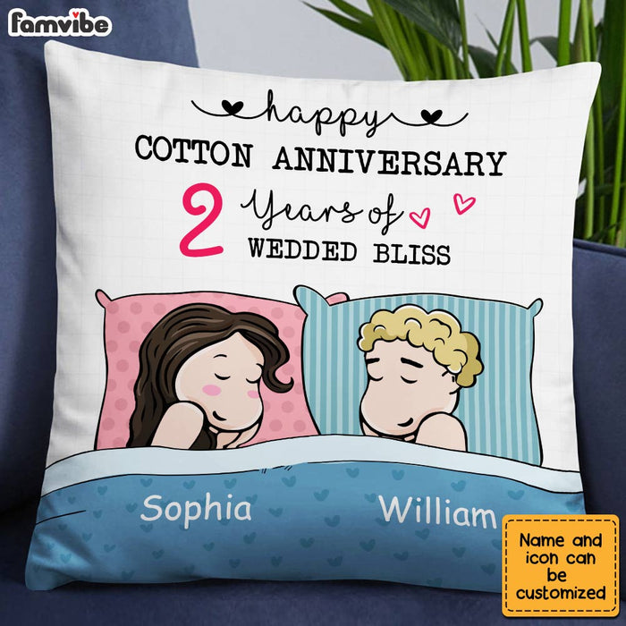 Personalized Cotton Anniversary Sleep Couple Pillow JL184 32O28 1