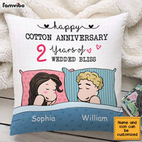 Personalized Cotton Anniversary Sleep Couple Pillow JL184 32O28 thumb 1