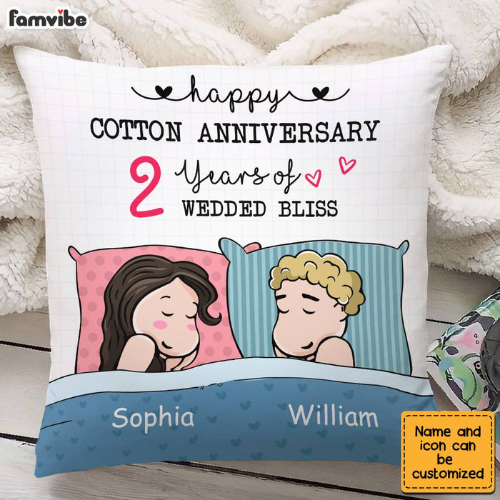Personalized Cotton Anniversary Sleep Couple Pillow JL184 32O28 1