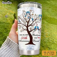 Personalized Anniversary Love Tree Steel Tumbler JL164 23O47 thumb 1