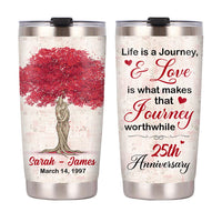 Personalized Anniversary Love Tree Steel Tumbler JL163 23O53 thumb 1