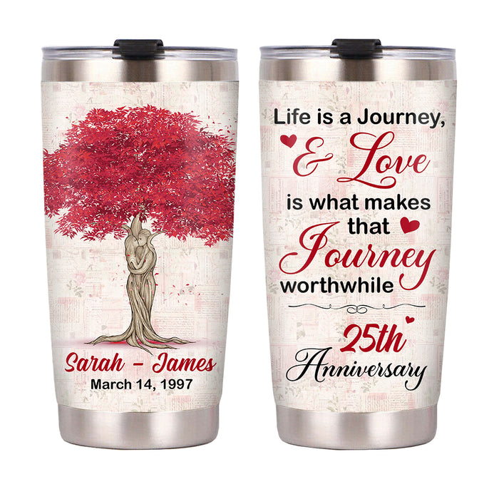 Personalized Anniversary Love Tree Steel Tumbler JL163 23O53 1