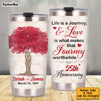 Personalized Anniversary Love Tree Steel Tumbler JL163 23O53 thumb 1