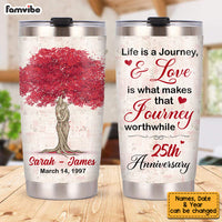 Personalized Anniversary Love Tree Steel Tumbler JL163 23O53 thumb 1