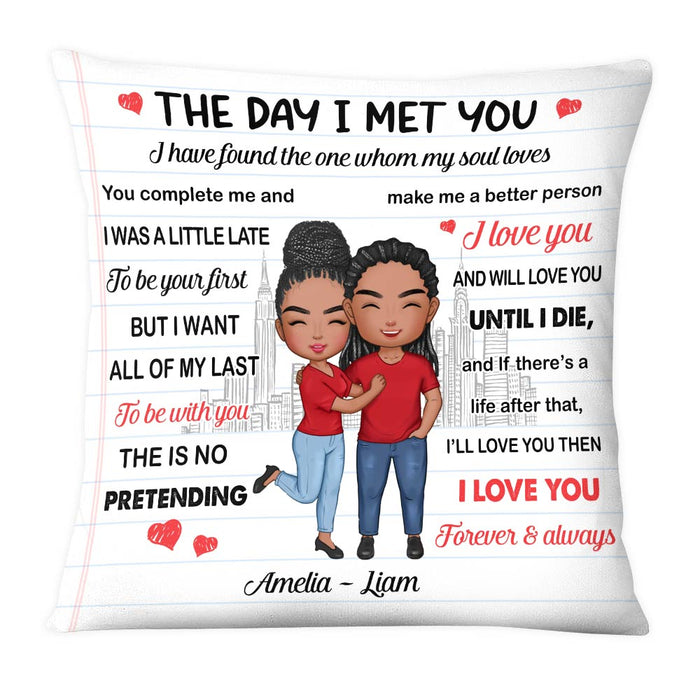 Personalized Couple The Day Pillow JL217 23O28 1